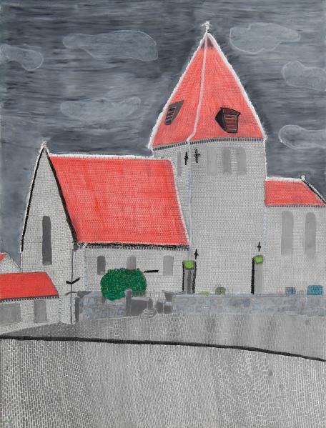 21.Maurice-Brunswick-Eglise-d-Aubechies-2004-crayon-de-couleur-sur-papier-73-x-55-cm.jpg
